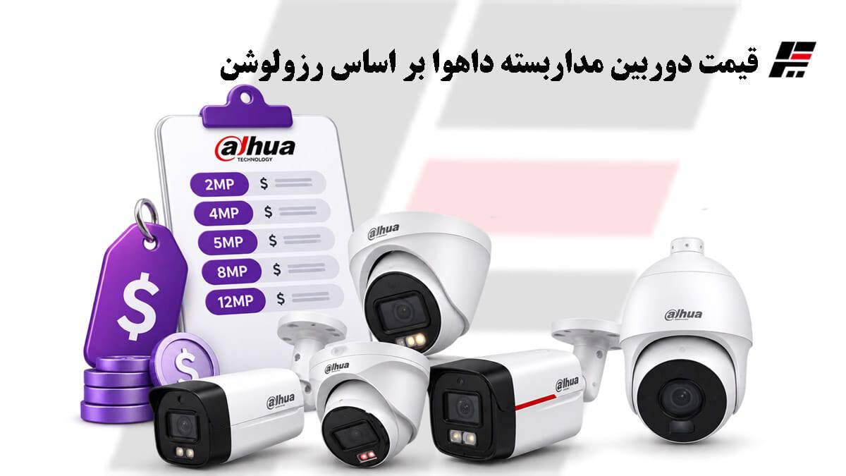 قیمت دوربین مداربسته داهوا بر اساس رزولوشن (۲، ۵، ۸ و ۱۲ مگاپیکسل)